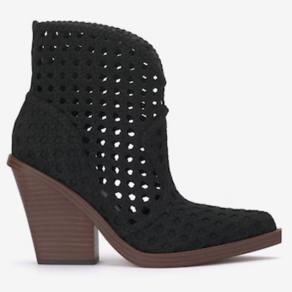 Jessica Simpson Lukkah Booties Black Woven 8.5M - Picture 2 of 14